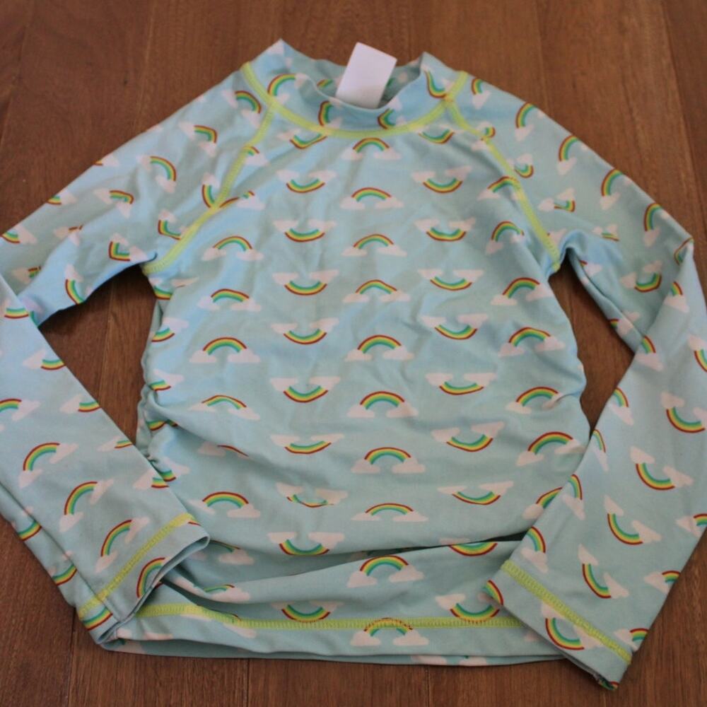Tucker and Tate Kids Long Sleeve Rash Guard Swim Top Rainbow Print 3T